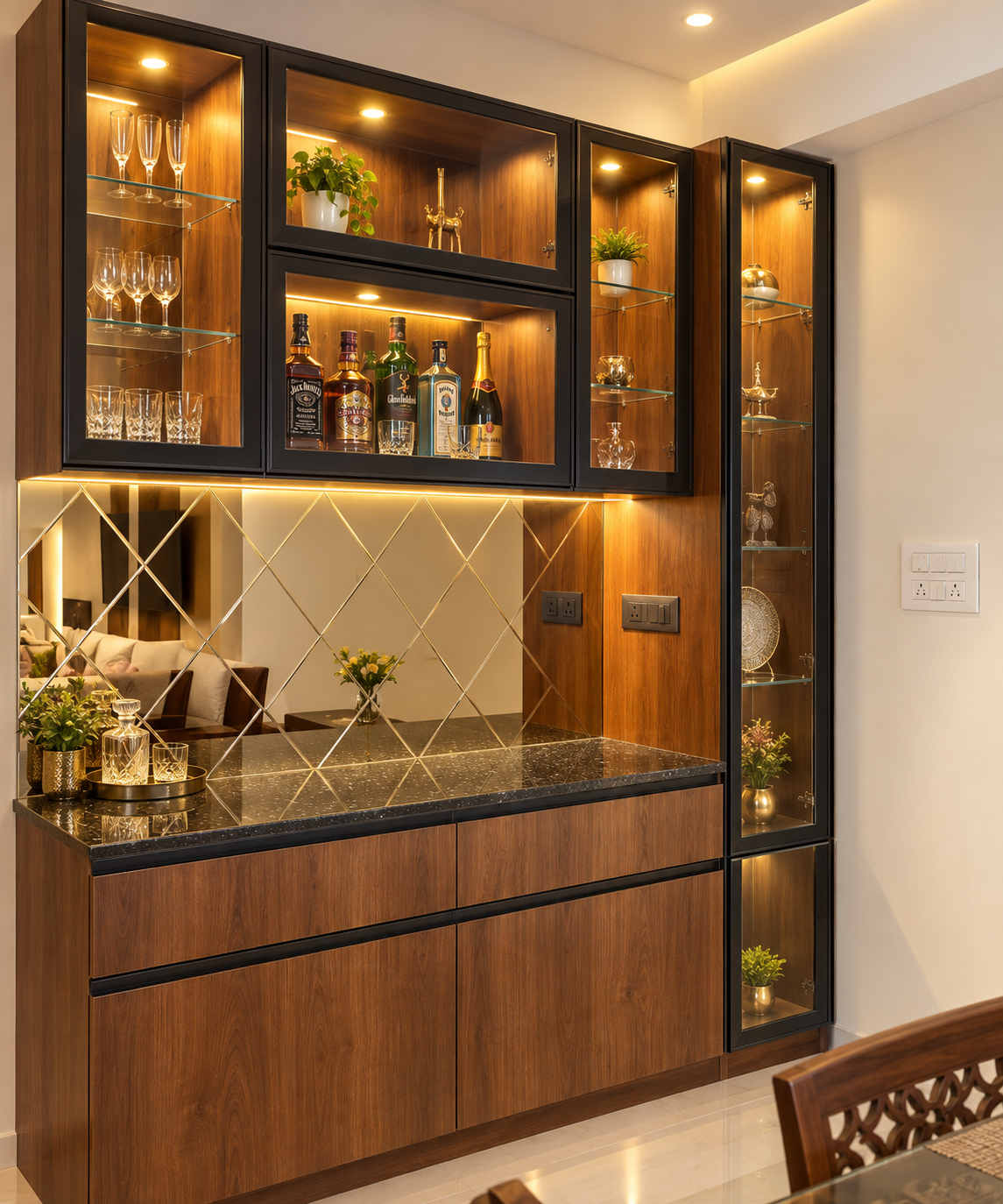 Bar and crockery unit design